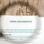Terms and Conditions Image showing a document entitled Terms and Conditions.