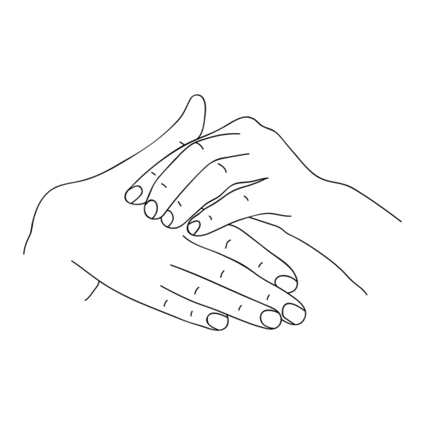 two hands with one pressing on a pressure point for relief 